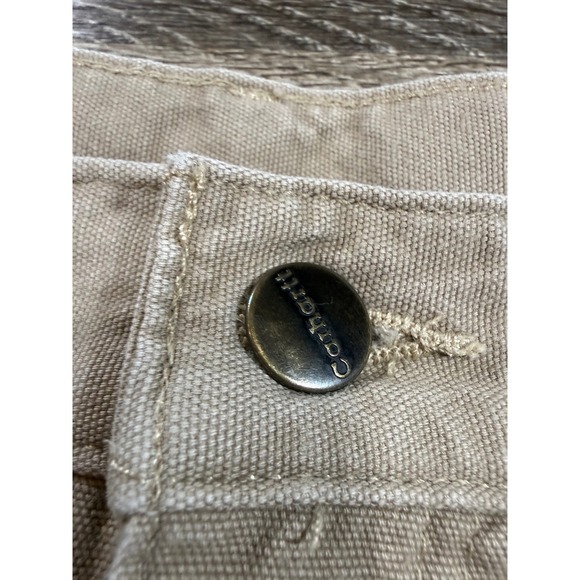 Carhartt Pants Mens 42 x 29 Tan Cotton Canvas Work Straight Leg Workwear Neutral - Picture 4 of 7